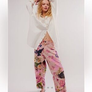 Magnolia Pearl Applique Bird Floral Pants
